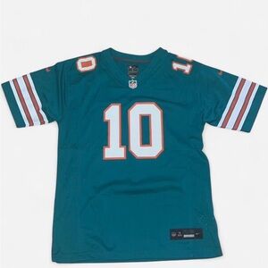 Nike Kids Teal Football Jersey with White and Orange Accents #10